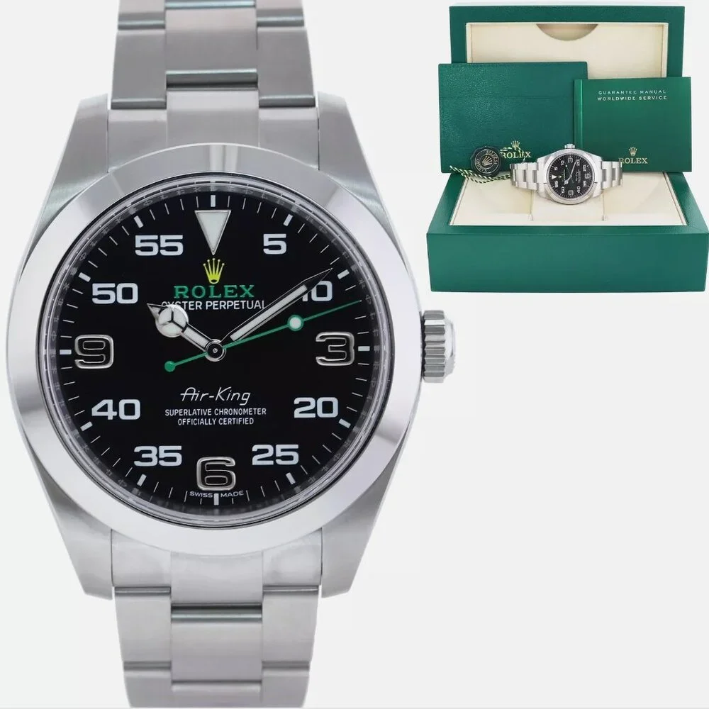 Men's Rolex Mint 40mm Air King Watch BOX TAGS